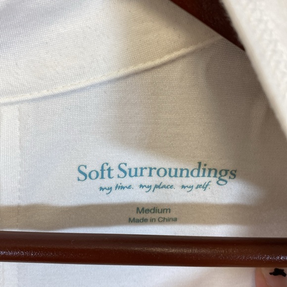 Soft Surroundings Long Vest Cardigan Women Size Medium Ivory Sleeveless Zip Back - Picture 5 of 12